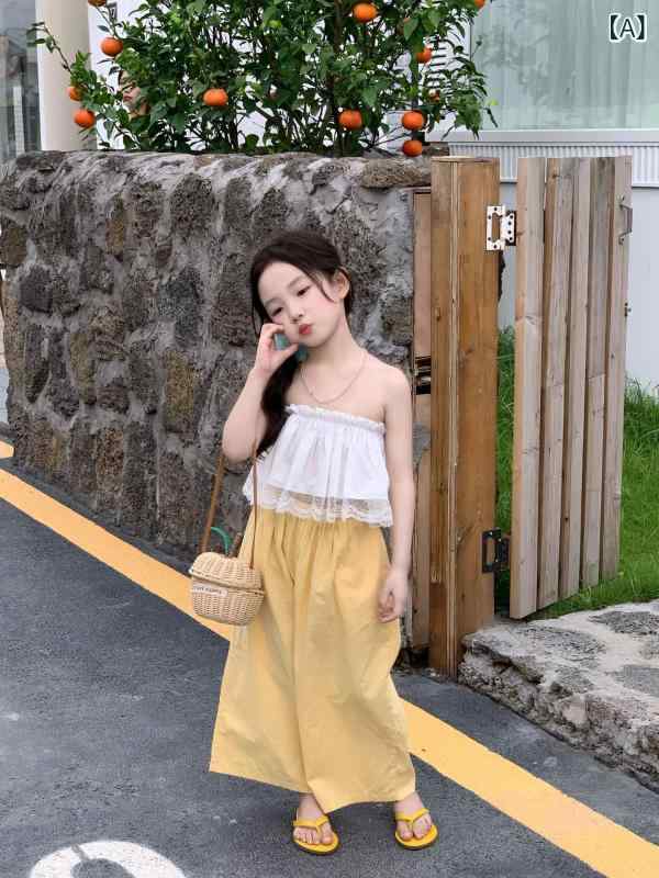 パンツ 女の子 キッズ 子供用 ジュニア ワイドパンツ ズボン ガウチョパンツ サマ...