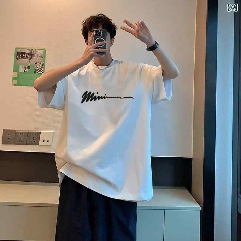 Tシャツ カットソー トップス メンズ レディース 男女兼用 半袖 綿100% コットン クルーネック 丸首 春夏 ティーシャツ プルオーバー ゆったり ビッグシルエット カジュアル ストリート 英字 ロゴ プリント カップル ペアルック お揃い リンク vision-stores-10229337 ビジョンストア パッケージ画像
