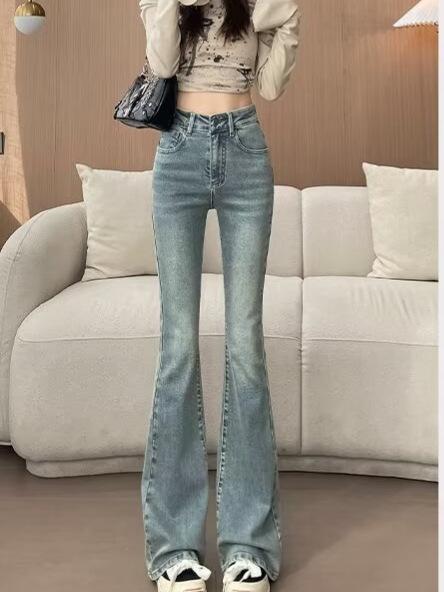 ジーンズ レディース 春夏 高腰 ハイウエスト 美脚 細見え 着痩せ 万能 弾力性 ストレッチ デニムパンツ マティ ベルボトム ブーツカット スリット ロングパンツ 長ズボン ボトムス カジュアル ジーパン 伸縮性