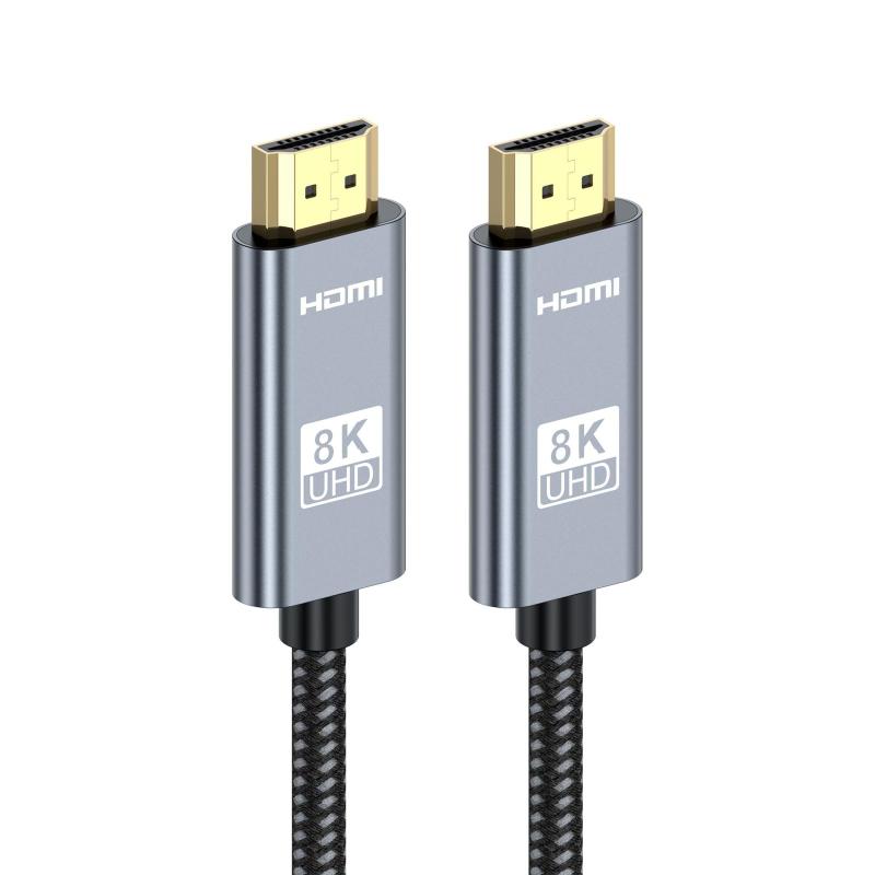Akkerds 8Kハイビジョンライン HDMI2.1データライン パソコンテレビ投影接続ライン PS5編みHDMIライン メッキ金2m（HDMI2.1 8K 60hz 4K 120hz）【製品内容】HDMI 2.1データケーブルメッキ金2メートル1本入。【8 K HDMIケーブル】最大対応8K@60Hz,4K@120Hz、2 Kの解像度と回復率、最大周波数帯域幅48 Gbps、高速フレーム転送（QFT）、可変回復回復率（VRR）、高速メディア切り替え（QMS）はeARCを支持し、オーディオは自動同期し、より高級なオーディオ信号制御機能を実現する。【より高い視覚体験】hdmi 2.1ケーブルのバージョンは、他のバージョンよりも転送速度が速く、遅延せず、大画面で映画やゲームを見るときにhdmi 2.1ケーブルでパソコンとプロジェクタを接続します。そのため、家で映画を見たり、ゲームをしたり、会議室や教室の投影をしたりして、より良い視聴を楽しむことができます。【高品質材料・超耐久性】HDMI 2.1ディスプレイポートケーブルはアルミニウム合金ケースを使用し、錆びにくく、放熱を促進する。良質なPVC材料を採用し、より耐久性が高い。信号伝送はより高い接続性を提供する。【適用範囲は広い】HDMI-HDMIデータ線は8 K UHD TV、HDTV、QLED TV、Moinitor、プロジェクター、ゲームステーション、ブルーレイ、ノートパソコン、PC、DVD、PS 5、PS 3、PS 4 Pro、Xbox 360、Xbox one S、Fire TVなどに適用される。HDMI対応機器を4 K/HD TV、ディスプレイ、ディスプレイ、プロジェクタに接続します。