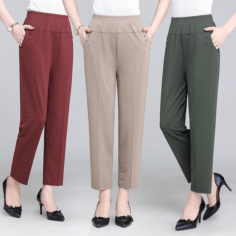 パンツ レディース ズボン ボトムス 九分丈 9分丈 九分パンツ アンクル丈 薄手 軽量 接触冷感 涼しい サマーパンツ ゆる 楽ちん ウエストゴム 伸縮性 ストレッチ ハイウエスト ストレート ルーズ カジュアル 普段使い お出かけ 婦人服 シニア 高 vision-stores-10236608 ビジョンストア パッケージ画像