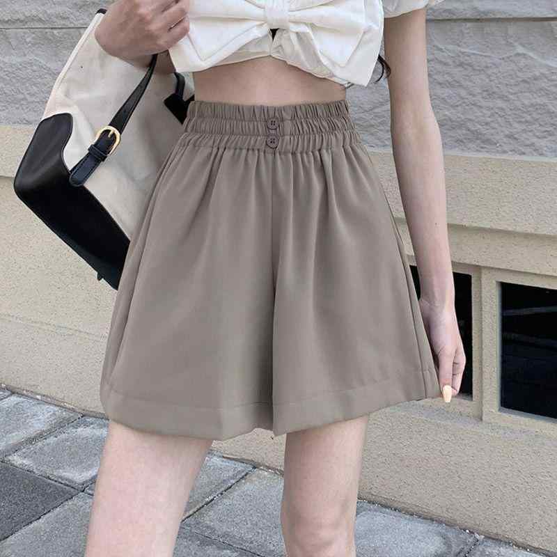 ショートパンツ レディース 短パン パンツ ボトムス 半パンツ 伸縮性 高位置ウエスト 美脚 痩せ見え 無地 シンプル カジュアル 普段使い お出かけ 旅行 デート サマーウエア 涼しい ゆったり しわになりにくい イージーパンツ 快適 通気性 薄手 vision-stores-10418901 ビジョンストア パッケージ画像