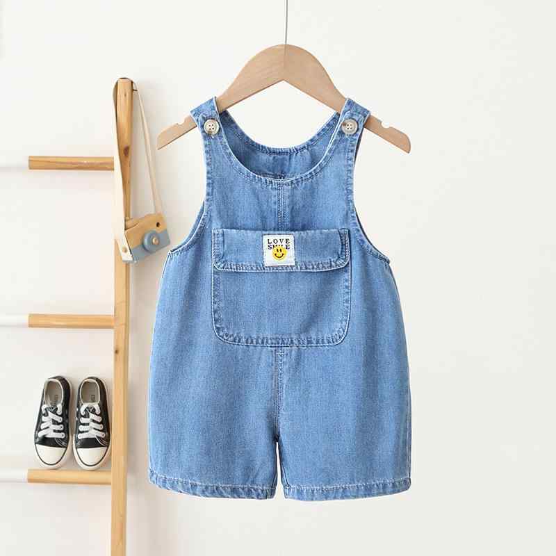 サロペット 男の子 女の子 キッズ 子供 オーバーオール デニムパンツ 半ズボン ハーフパンツ つなぎ ショートパンツ ボトムス ジーンズ ジーパン ルーズ フィット ゆったり 夏服 サマー カジュアル 通園 通学 普段着 ウェア