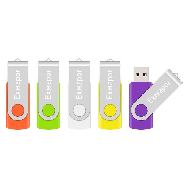 USBメモリ 5個セット Exmapor メモリースティック 回転式 USB 2.0 フラッシュメモリ