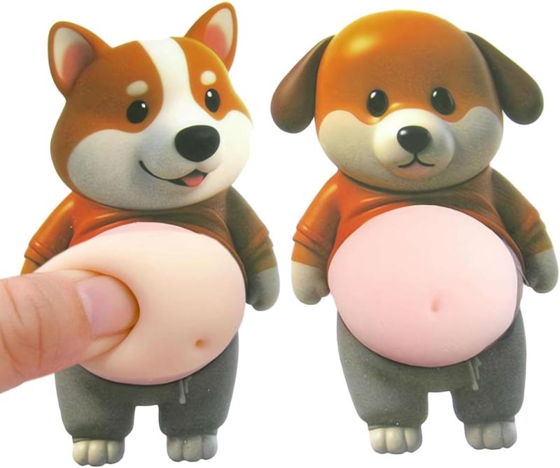犬 お腹 シール 3D ぷにぷに【2026新型】柔らかい もっちり スクイーズ ステッカー かわいい デブ犬 癒し グッズ 手帳 デコ スマホ 車内 装飾用 vision-stores-10519373 ビジョンストア パッケージ画像