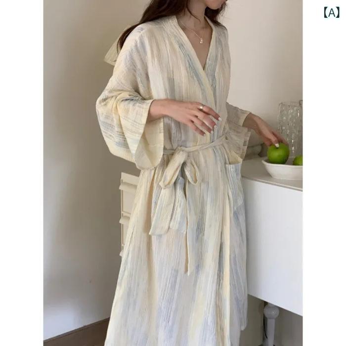韓国 版 ins 風 シンプルな 油絵の ストライプの 寝 衣の 女性の 高級 感の 気質の...