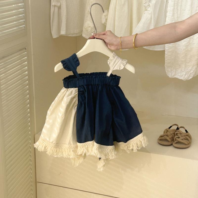 ・スタイル: 韓国風・カテゴリ: ワンピース・主な素材: 綿90%・対象性別: 女の子・対象年齢: 3〜8歳（対応身長100〜140cm）・柄: 無地・生地加工: 柔軟加工・袖丈: ノースリーブ・デザインテーマ: 田園風・カラー展開: グリーン、グレー・サイズ展開: 7315.2cm、8229.6cm、9144cm、10058.4cm、10972.8cm、11887.2cm・商品カテゴリ: 子供服