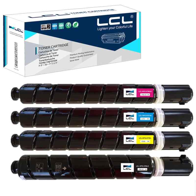 LCL CANON用 キャノン用 NPG-67 NPG-67BLK NPG-67CYN NPG-67YEL NPG-67MAG 互換トナーカートリッジ【購入注意】本製品を正常に使えるために、以下の商品の説明をご確認の上、ご購入ください。 * これはトナーカートリッジだけで、ドラムユニットを含みません。【対応機種】 CANON C3320 C3325 C3330【印刷可能枚数】 ブラック 約 36000 枚 カラー各色 約 19000 枚　（A4 印字率 5％）【高品質トナー】LCL NPG-67 トナーカートリッジは高品質のトナーを使用しており、トナー粒度が均一に分布し、流動性が良く、転写率も高いので、鮮明な画像と高光沢の印刷効果を呈しています。 印刷効率が高く、廃トナー率が低いため、十分な印刷枚数を確保します。【国際認定】高品質の原材料が印刷効果を確保し、厳格な管理が安定した品質を確保します。国際規格であるISO14001、ISO9001とSTMC、CE、ROHS認定工場で製造されるLCL高品質消耗品を安心してお使いいただけます。【個別包装】備品として購入して保管する便利さを考えて、すべての製品を1本ずつ独立した箱に入れます。硬質の箱も使用して、ご注文の商品が安全に届けますことを最大限に確保します。【厳格なテスト】すべての製品は3段階でテストされてこそ、工場から出荷される資格があります。第1段階は原材料の信頼性テスト、第2段階は完成品の色の忠実度テスト、第3段階は厳格な二重テスト: 製造段階での印刷テストと出荷前の最終テストです。