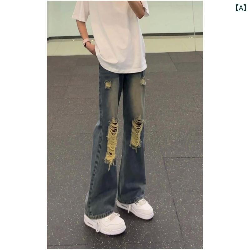 ・カテゴリ: デニムパンツ・スタイル: 青春トレンド・タイプ: ベーシック・パンツタイプ: ストレート・特殊加工: ウォッシュ加工・パンツ丈: 長ズボン・ウエスト: ミドルウエスト・生地の厚さ: 薄手・対象: 青少年、成人・主な素材: ポリエステル85%・着用シーン: 日常・伸縮性: なし・裾のスタイル: ストレート・カラー展開: レトロブルー、ブラック、イエローオーカー・サイズ展開: S、M、L、XL、2XL、3XL・性別: メンズ