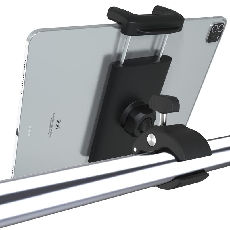 woleyi 自転車 タブレットホルダー バイク タブレット スタンド フィットネスバイク取付 iPadホルダー ロードバイク iPadスタンド ベビーカー スマホマウント 360度回転 安定性 脱落防止 取り付【結構汎用性の高いホルダー】このクロスバイクタブレットスタンドは屋内と屋外フィットネス機器に取り付けられます。スピンバイク、スピニングバイク、エクササイズバイク、エリプティカルトレーナー、トレッドミル、エアロバイク、漕ぎ手、ステップマシン、振動プラットフォームマシン、バイク、オートバイなど、さまざまな場面で優れたパートナーとして機能します。❗適用ハンドルバーの直径：⌀ 13-45mm。【タブレットとスマホ両用ホルダー】 このフィットネスバイクバーブラケットは伸縮幅サイズが12〜25cmで、 すべての4〜13インチのデバイスに適合します。対応タブレット：iPad Pro 9.7 / 10.5 / 11 /12.9 インチ、iPad Air 2、Air 3、Air 4、iPad Mini 1/2/3/4/5、iPad(第9世代)/8/7/6/5。対応携帯電話：iPhone 13、13 Pro、13 Pro Max、12 Pro Max、12 Pro、12、11、Xs Max、XR、XS、X、8 Plus、8、7 Plus、7、6 / Galaxy Tab / Galaxy Note / Galaxy S21、S20、S10。【360°調整可能】 この真新しいバイクフォンマウントは、360度回転調整可能なラックをサポートし、必要な方向に合わせて自由に調整でき、縦でも横でも自由に調整可能で、最高な角度で楽しめます。【簡単な取り付け】 便利な工具不要の取り付けバイクiPadホルダーにより、13〜45mmのハンドルバーに簡単に取り付けることができ、ナットを見つけてロックするだけで済みます。機器を挟むサイドクランプに傷止めラバーが付き、ハンドルバーやチューブにしっかりと固定されます。 大切なご端末を傷から守ります。滑り止めの機能もあり、落下する心配はありません。【両手を解放、フィットネスをお楽しみ 】屋内では、この自転車ホルダーを介して携帯電話またはタブレットをフィットネス機器に取り付け、携帯電話またはタブレットを使用して、映画を見たり、小説を読んだり、歌を聴いたり、チャットしたりできます。 屋外では、ブラケットを自転車やオートバイのハンドルバーに取り付けて、スムーズなライディング体験を提供できます。（メーカー 12か月）