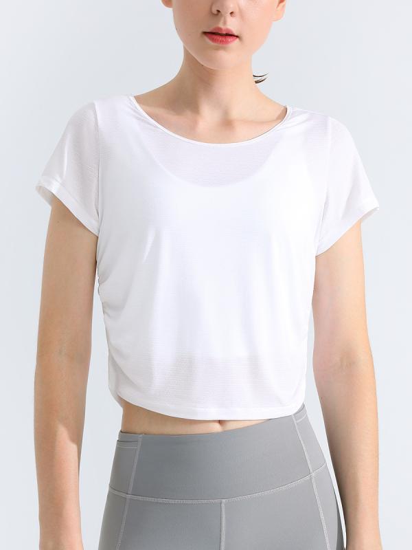 ・カテゴリ: Tシャツ、ヨガトップ、ヨガカバーアップ・機能: 通気性・性別: 女性・柄: 無地・サイズ誤差範囲: 1〜2cm・表地素材: ナイロン86%、化学繊維混紡・裏地素材: ポリウレタン8%、化学繊維混紡・カラー展開: ピンク、イエロー、ホワイト、ブラック・サイズ展開: S、M、L、XL・対応シーン: ランニング、フィットネス器具、マッサージ、フィットネス、スポーツトレンド、サイクリング、ハイキング、登山、キャンプ、ダンス、テニス、バドミントン・袖丈: 半袖・着用方式: プルオーバー・丈感: ヒップ丈・シルエット: ルーズフィット・対象: 成人