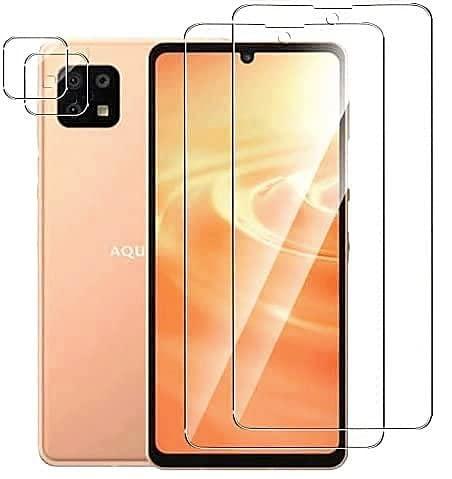 【2セット】AQUOS sense6/6S用 ガラスフィルム（2枚）+カメラフィルム（2枚） SH-54B/SHG05用 レンズ保護フィルム 強化ガラス フィルム指紋対応 日本素材 画面保護 ガラスカバー 極薄0.33mm 耐指紋 撥