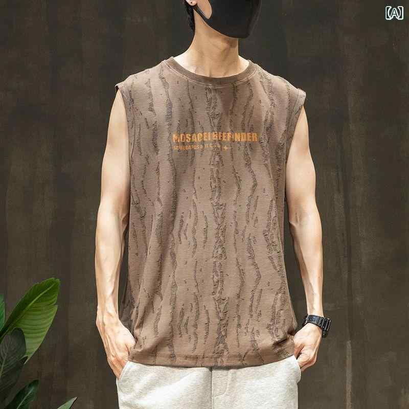 ・カテゴリ: Tシャツ背心・スタイル: カジュアル・シルエット: ルーズフィット・柄: 英語・主な素材: 綿・着用シーン: 日常・デザイン詳細: タンクトップ・裾のデザイン: ストレートヘム・カラー展開: ブラウン、ブラック、ライトグレー・サイズ展開: M（推奨体重50-65kg）、L（推奨体重65-72.5kg）、XL（推奨体重72.5-82.5kg）、2XL（推奨体重82.5-90kg）、3XL（推奨体重90-100kg）、4XL（推奨体重100-110kg）、5XL（推奨体重110-122.5kg）・厚み: 薄手薄手手