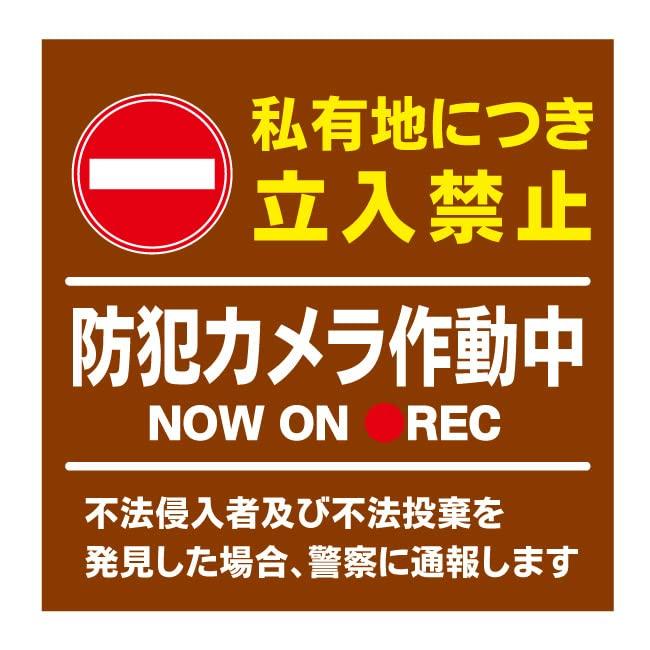 通り抜け禁止 私有地につき 私道 立ち入り禁止 立入禁止 進入禁止 監視カメラ 敷地内 屋外 防水 プレート 板 プレート看板 プレートタイ表示 フェ