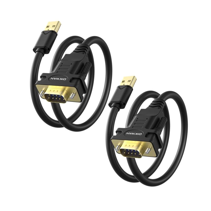 OIKWAN USB to RS232 USB Serial Adapter with FTDI Chipset USB 2.0 to Male DB9 Serial Cable