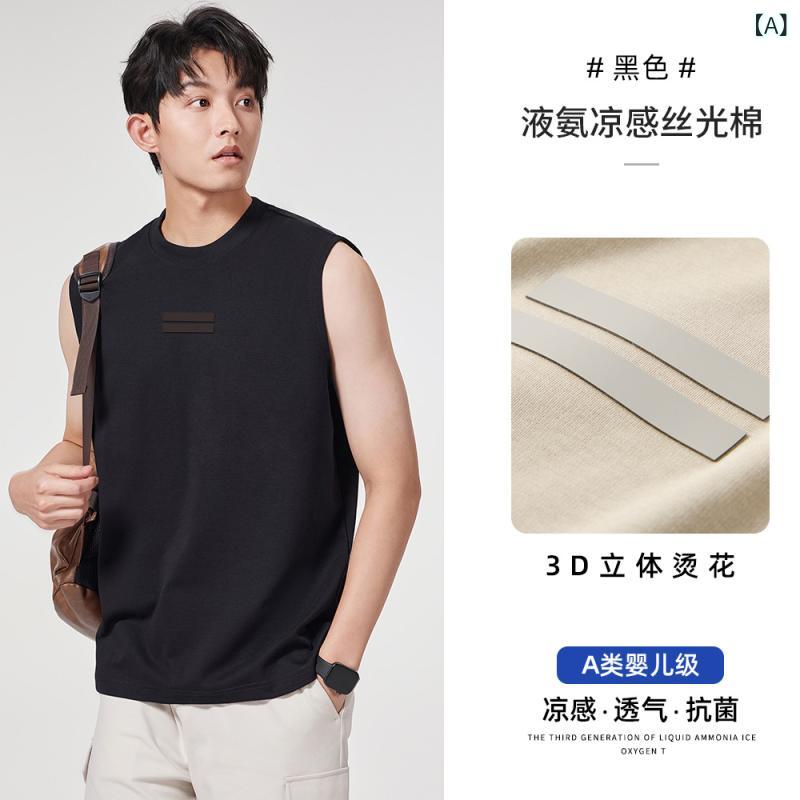 ・カテゴリ: 背心（タンクトップ）・版型: ルーズフィット・柄: その他・主な素材: 綿80%以上90%未満・生地名: シルケットコットン・該当シーン: スポーツ・対象: ユース・工芸: シルケット加工・デザイン詳細: プリント・スタイル: スポーツ・カラー展開: ブラック、ホワイト、ダークグレー、カーキ、モカ・サイズ展開: M、L、XL、2XL、3XL、4XL・厚さ: 薄手薄手薄手薄