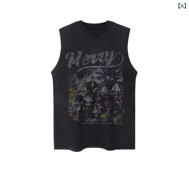 ・カテゴリ: Tシャツ、タンクトップ・スタイル: シンプル・シルエット: ルーズ・柄: 無地・主な素材: 綿100%・着用シーン: カジュアル・対象: ティーン・ジュニア・加工技術: プリント・染め・デザイン詳細: プリント・裾のデザイン: ストレートヘム・カラー展開: ウォッシュタンク1、ウォッシュタンク2、ウォッシュタンク3・サイズ展開: M、L、XL、2XL、3XL、4XL、5XL・生地の厚さ: 普通