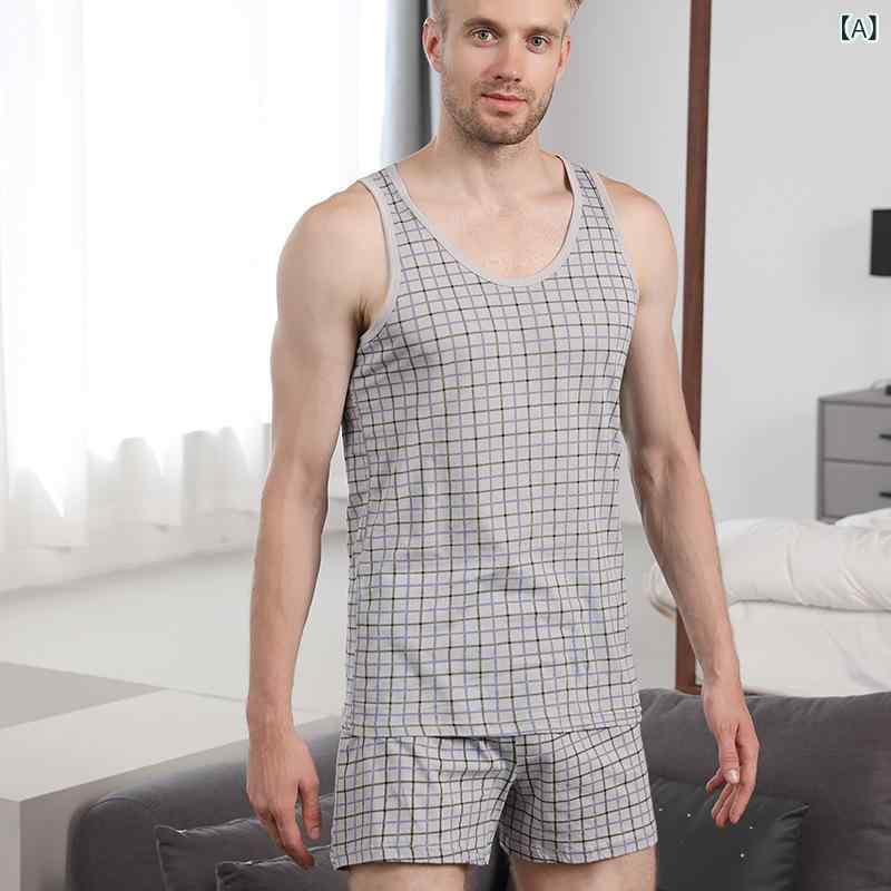 タンクトップ メンズ 男性用 ノースリーブ インナー 下着 肌着 ランニングシャツ トップス 上着 セットアップ 上下セット パンツ ズボン ボトムス ハーフパンツ 中老年 シニア 紳士 綿100% コットン 運動 スポーツ 部屋着 ルームウェア 普段使 vision-stores-10277243 ビジョンストア サンプル画像2