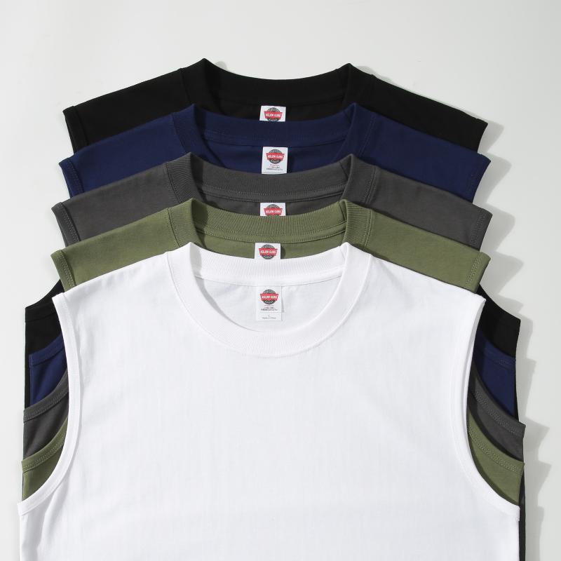 タンクトップ メンズ 男性用 ノースリーブ Tシャツ カットソー トップス 220g 綿 コットン 丸首 クルーネック 運動 スポーツ用 ランニング フィットネス トレーニング 部活 カジュアル 部屋着 ルームウェア 普段使い ゆったり 伸縮性 吸汗 通