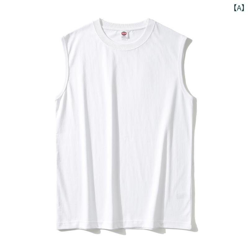 タンクトップ メンズ 男性用 ノースリーブ Tシャツ カットソー トップス 220g 綿 コットン 丸首 クルーネック 運動 スポーツ用 ランニング フィットネス トレーニング 部活 カジュアル 部屋着 ルームウェア 普段使い ゆったり 伸縮性 吸汗 通 vision-stores-10277676 ビジョンストア サンプル画像2