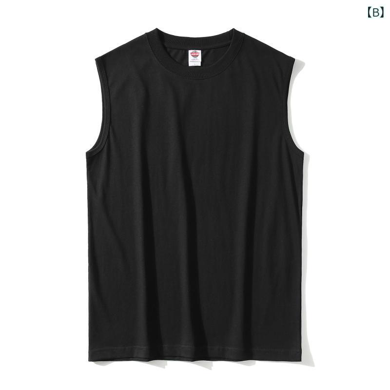 タンクトップ メンズ 男性用 ノースリーブ Tシャツ カットソー トップス 220g 綿 コットン 丸首 クルーネック 運動 スポーツ用 ランニング フィットネス トレーニング 部活 カジュアル 部屋着 ルームウェア 普段使い ゆったり 伸縮性 吸汗 通 vision-stores-10277676 ビジョンストア サンプル画像3