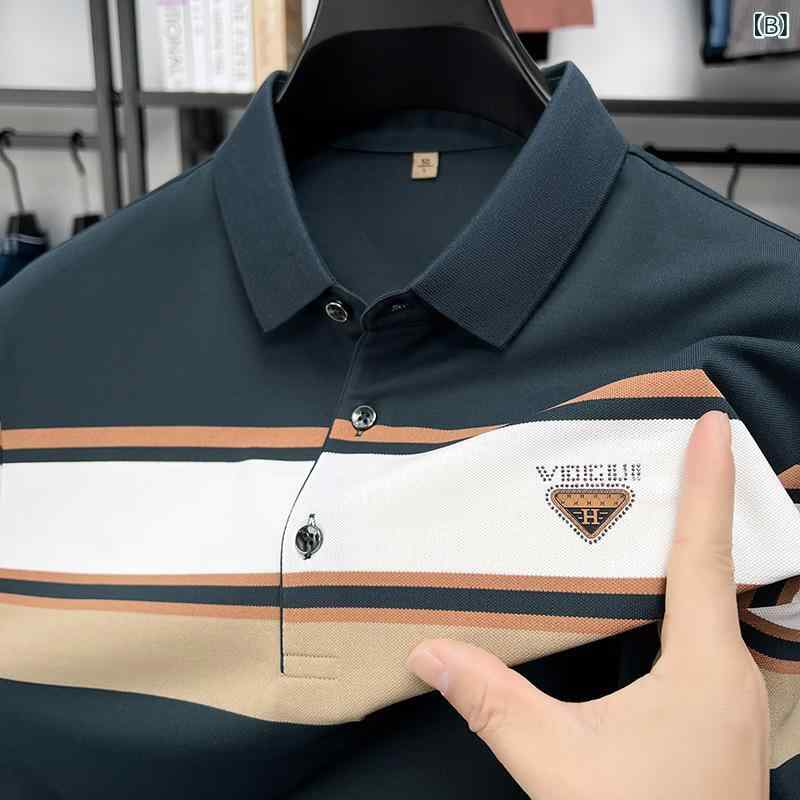 ポロシャツ メンズ 半袖 Tシャツ トップス 襟付き 接触冷感 涼しい 軽量 薄手 無地 伸縮性 カットソー カジュアルシャツ 普段使い 通勤用 男性用 紳士用 父の日 ギフト 贈り物 プレゼント シニア おじさん 40代 vision-stores-10278781 ビジョンストア サンプル画像2