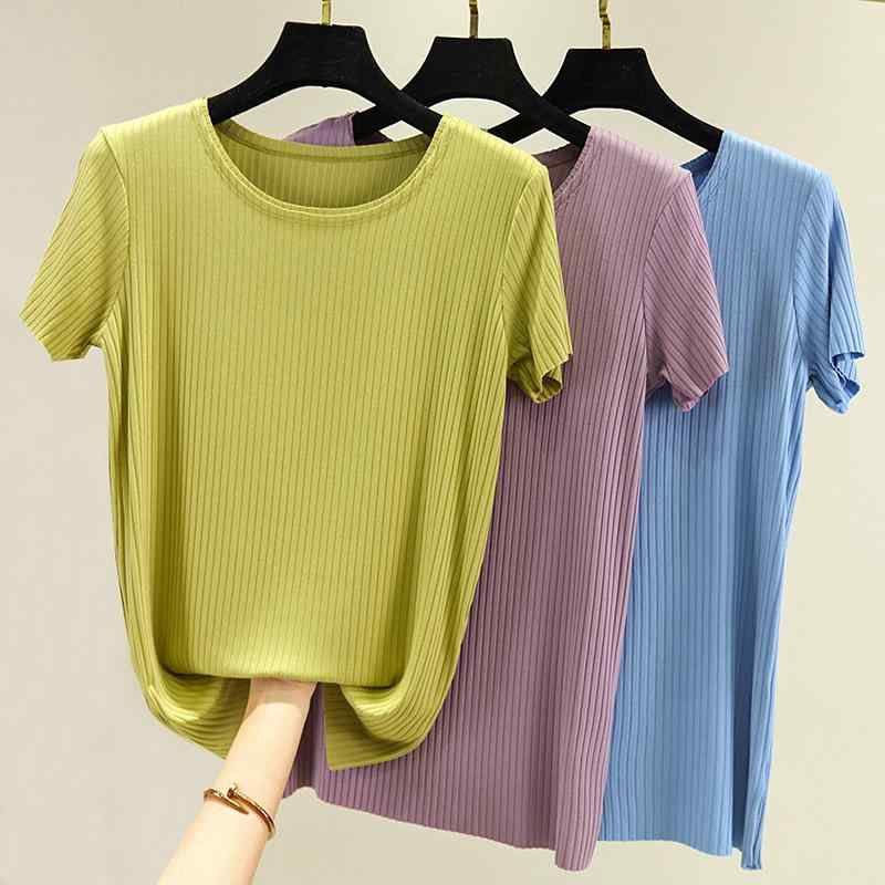 ・カテゴリ: Tシャツ・スタイル: スイート、清新・主な素材: 綿100%・裏地素材: モダール・柄: 無地・袖丈: 半袖・シルエット: スリムフィット・着丈: ミディアム丈(約50-65cm)・ネックライン: クルーネック・デザイン要素: ノンマーキング、切り替え・カラー展開: ブラック、パープル、ピンク、ホワイト、ライトブルー、アプリコット、ライトグレー、フルーツグリーン・サイズ展開: M（推奨体重 40-50kg）、L（推奨体重 50-57.5kg）、XL（推奨体重 57.5-62.5kg）、2XL（推奨体重 62.5-72.5kg）・対象年齢: 18-24歳