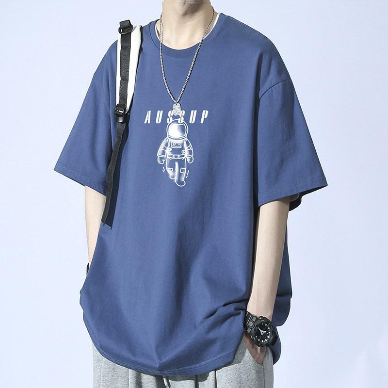 ・カテゴリ: Tシャツ・スタイル: 韓国風・主な素材: 綿100%・柄: キャラクター、ジオメトリック・シルエット: ルーズフィット・ネックライン: クルーネック・袖丈: 半袖・仕様: フードなし、裾リブ・生地の厚さ: 薄手・対象: メンズ、ティーンズ、大人・着用シーン: カジュアル・加工: 形態安定・カラー展開: ホワイト、ブラック、グレー、ネイビー・サイズ展開: M、L、XL、2XL、3XL、4XL、5XL・袖の種類: レギュラースリーブ・重量: 180g-250g・機能性: 通気性、耐摩耗性