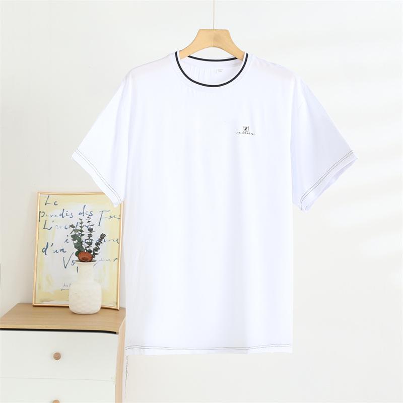 Tシャツ メンズ 男性用 半袖 部屋着 ルームウェア パジャマ トップス 50代 60代 70代 中高年 紳士服 綿 コットン ツイル しわになりにくい 涼しい 薄手 通気性 伸縮性 ゆったり 大きいサイズ カジュアル 運動 スポーツ 上着 無地