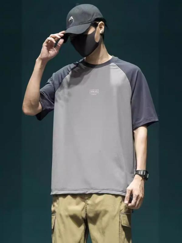 Tシャツ メンズ 半袖 カットソー トップス 接触冷感 薄手 メッシュ 丸首 クルーネック ラグラン袖 運動 スポーツ 速乾 ドライ かっこいい 普段使い アウトドア 伸縮性 軽量 カジュアル