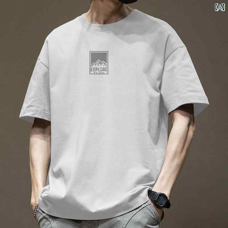 Tシャツ メンズ 半袖 カットソー トップス 新疆綿 100% プレミアムコットン 重磅 ...