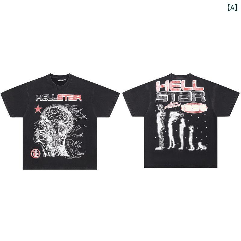 Tシャツ メンズ レディース 半袖 トップス カットソー プルオーバー チュニック クルーネック 丸首 接触冷感 吸湿速乾 伸縮性 ストレッチ ストリート アメリカン カジュアル プリント ロゴ 地獄の星 綿 コットン 春夏 ゆったり 大きいサイズ 快適 vision-stores-10285667 ビジョンストア サンプル画像2