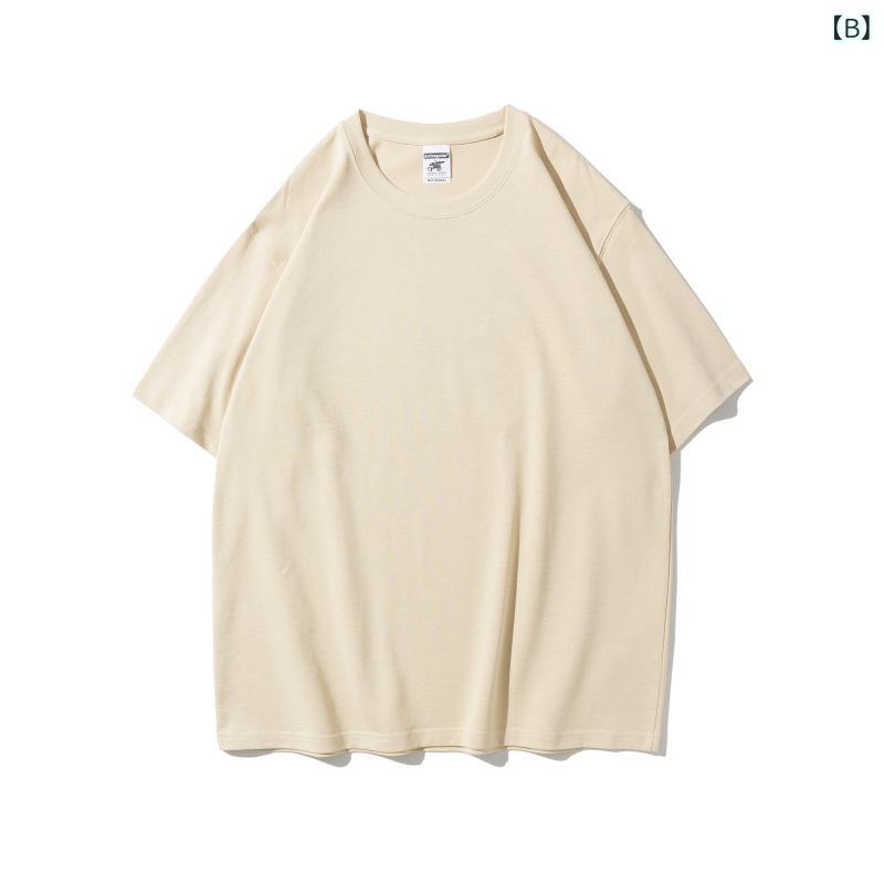 Tシャツ メンズ レディース 半袖 丸首 カットソー クルーネック トップス 綿100% コットン 厚手 重磅 無地 ゆったり ビッグシルエット ルーズ オーバーサイズ ストリート カジュアル 快適 普段使い vision-stores-10286398 ビジョンストア サンプル画像3