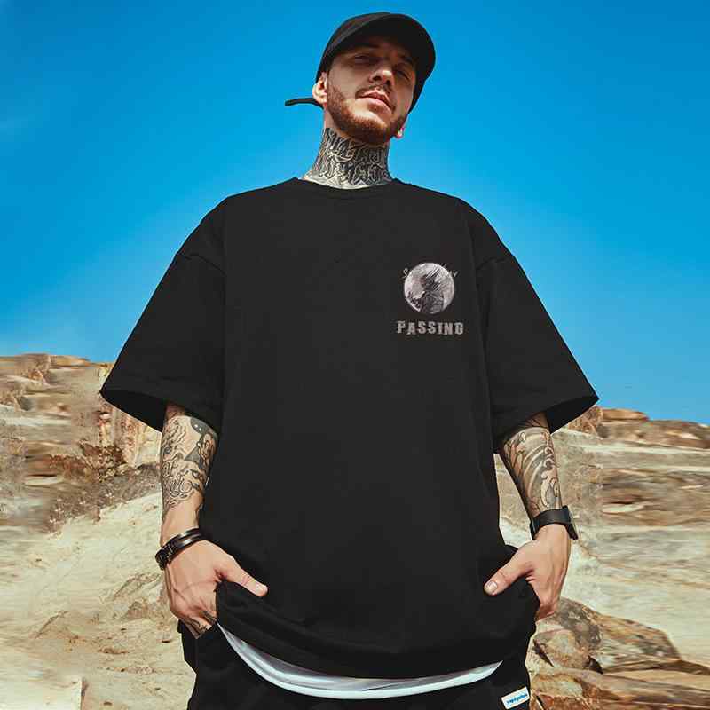 Tシャツ メンズ 半袖 カットソー トップス 大きいサイズ ビッグシルエット クルーネック 丸首 接触冷感 カジュアル ストリート アメリカン アメカジ 綿 コットン 涼しい 夏用 普段使い 通学
