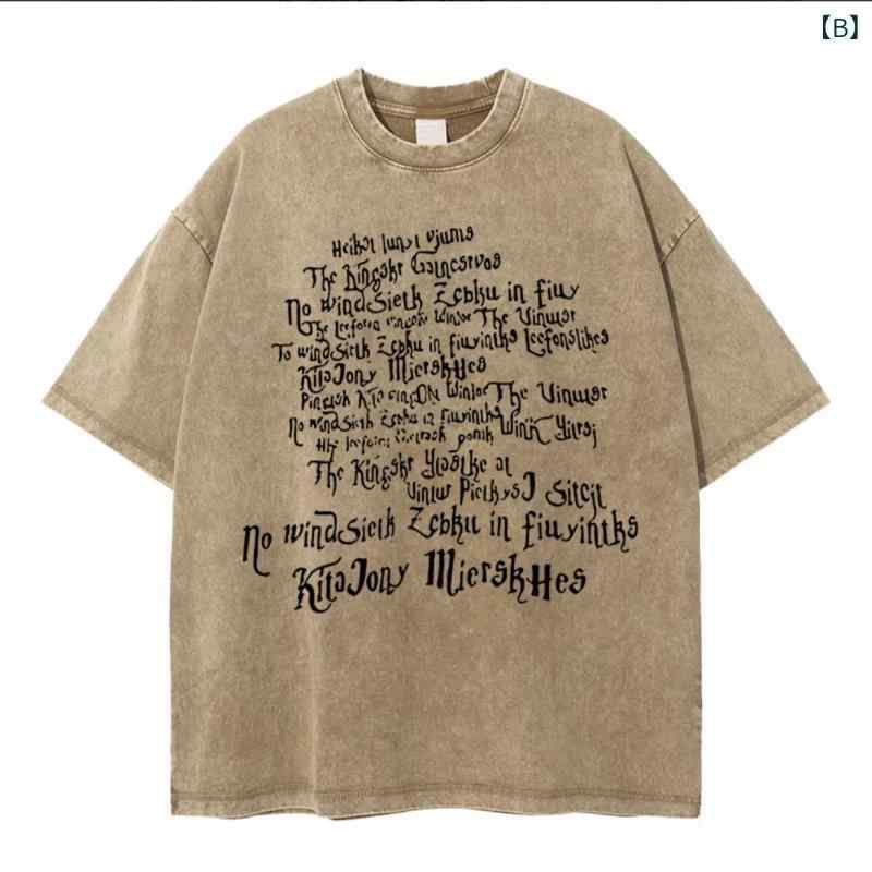 Tシャツ メンズ レディース 半袖 カットソー トップス アメリカン ヴィンテージ風 レトロ 水洗加工 ウォッシュ加工 古着風 英字 アルファベット プリント ゆったり ビッグシルエット オーバーサイズ ヘビーウェイト 重磅 カジュアル 普段使い ストリ vision-stores-10287636 ビジョンストア サンプル画像3