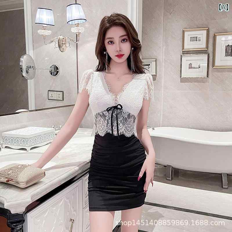 ワンピース レディース ミニ丈 タイト セクシー スリムフィット ヒップライン強調 ボディコン 夜店 ナイトドレス パーティー キャバ嬢 スパイシー ガーリー 普段使い カジュアル 無地 vision-stores-10292682 ビジョンストア パッケージ画像