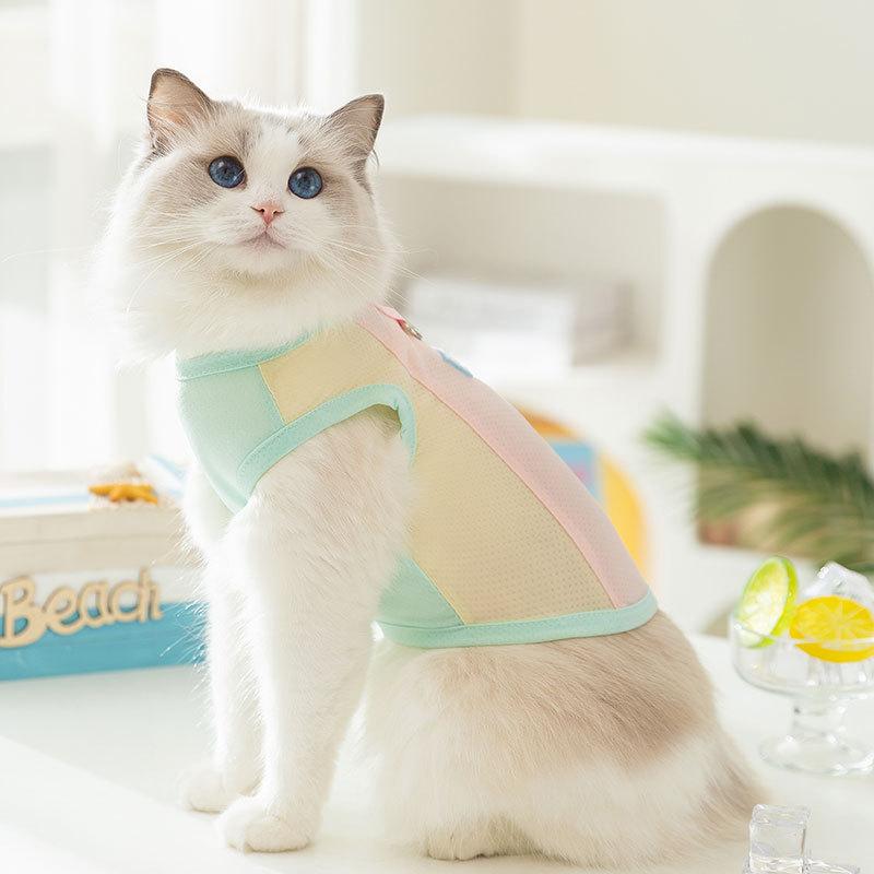 ペット 服 ペット ウェア メッシュ ベスト 通気性 薄手 ノースリーブ 猫服 犬服 小型犬 中型犬 オールシーズン かわいい ペット用品