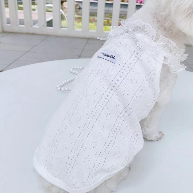 ペット 服 ペットウェア 女の子 夏用 オールシーズン 綿100％ ノースリーブ Tシャツ タンク トップ 抜け毛対策 韓国風 プリンセス かわいい 小型犬 子猫 犬用 猫用 ペット用品