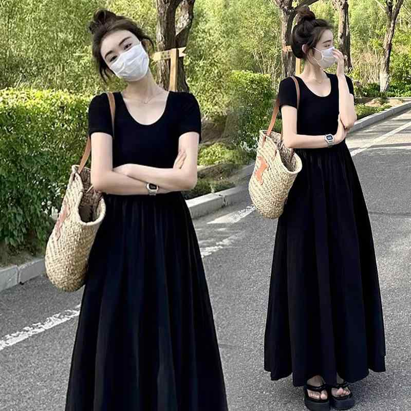 ワンピース 妊婦 マタニティ 半袖 ミモレ丈 フレンチ ヘップバーン風 ブラック リトルブラックドレス 産前産後 体型カバー 授乳服 普段着 お呼ばれ オケージョン オールシーズン・カテゴリ: 连衣裙・ネックライン: ラウンドネック・袖丈: 三分袖・素材: 綿、ポリエステル・素材混用率: 綿30%〜50%・スカート丈: ミモレ丈・カラー展開: ブラック・サイズ展開: M,L,XL,2XL・スカートのシルエット: ハイウエスト・スタイル: 清新甜美・袖型: 常規袖