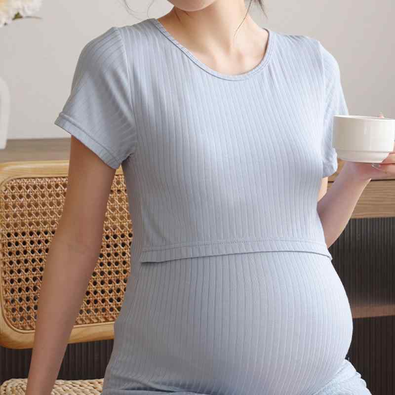 Tシャツ 授乳 レディース 半袖 ノースリーブ 産前 産後 授乳服 インナー 通気性 外出着 ルームウェア ゆったり トップス・素材: ビスコース 90-95%・スタイル: プルオーバー、シンプルカジュアル・袖丈: 三分袖・カラー展開: ホワイト、あずき色、グレー、ブルー、パープル・サイズ展開: M, L, XL, XXL, 3XL・生地の厚さ: 普通 (約161-180g/m²)