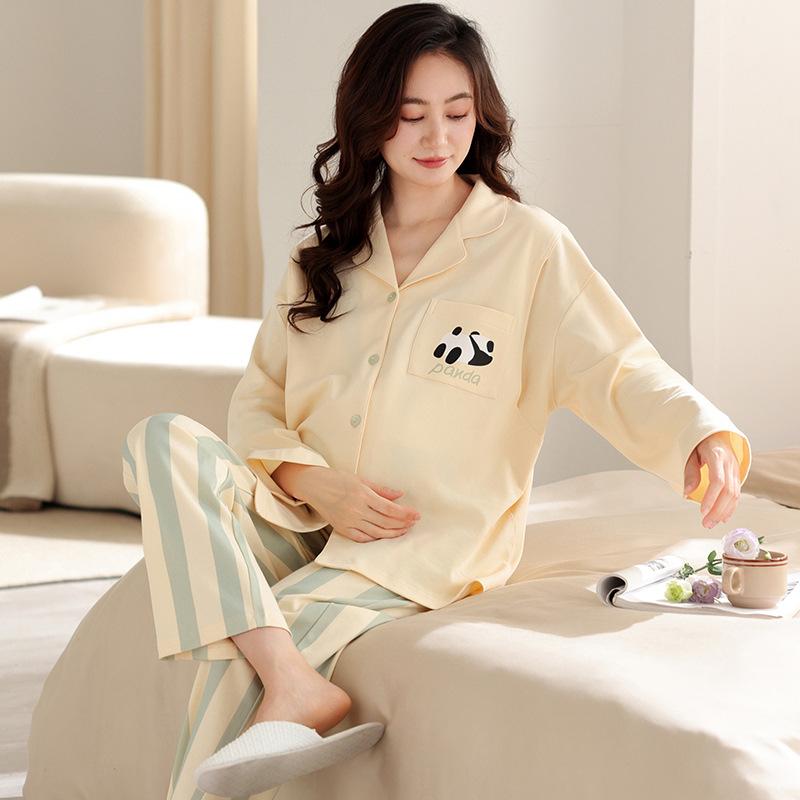 パジャマ レディース 春夏 前開き 綿 授乳服 産前 産後 妊婦 ルームウェア 襟付き ...