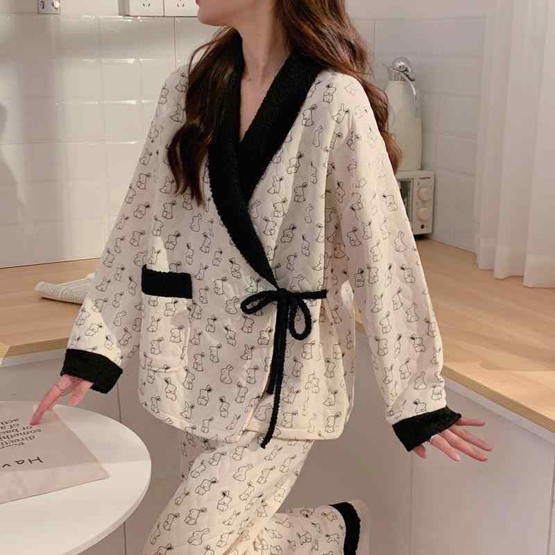 パジャマ レディース マタニティ 授乳服 上下セット 冬季 オールシーズン 中綿 コットン 妊婦 産後 授乳口付き 柔らかい 部屋着 ルームウェア ゆったり 防寒 保温