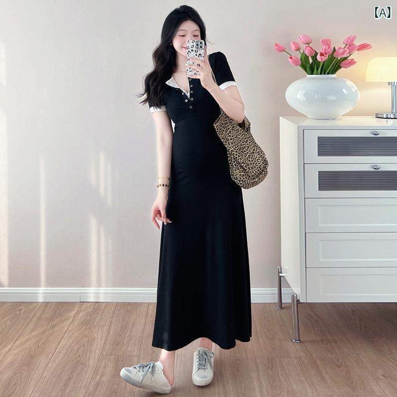 ワンピース マタニティ レディース ロング丈 ニット 妊婦服 フェイクレイヤード 重...