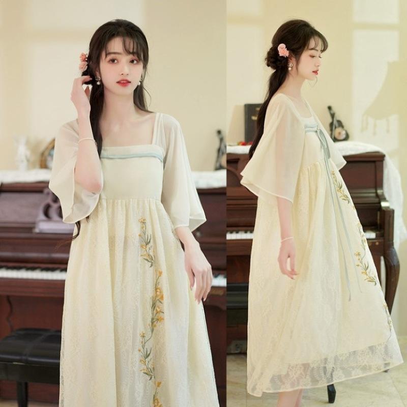 ワンピース マタニティ レディース 夏服 半袖 チャイナドレス風 刺繍 レトロ 中華風 ゆったり ロング丈 おしゃれ 涼しい 薄手 妊婦服 お出かけ マタニティウェア