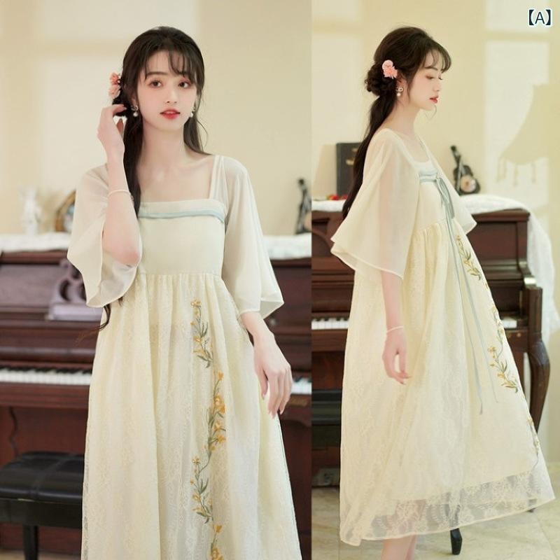 ビジョンストアのワンピース マタニティ レディース 夏服 半袖 チャイナドレス風 刺繍 レトロ 中華風 ゆったり ロング丈 おしゃれ 涼しい 薄手 妊婦服 お出かけ マタニティウェア｜アングル2