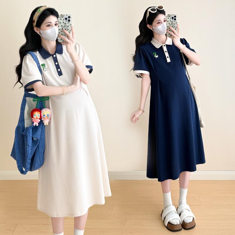 ワンピース マタニティ レディース 春夏 ゆったり 刺繡 痩せ見え 若見え 小柄 かわ...