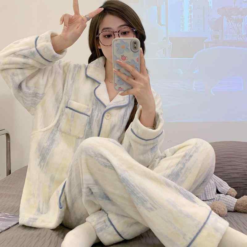 マタニティ パジャマ レディース 冬 厚手 珊瑚フリース 保温 産後 授乳服 ルームウェア 大きいサイズ ふわふわ あったか 起毛 部屋着 秋冬 長袖 防寒 もこもこ 上下セット 妊婦服 産前 産後対応 授乳用 秋冬