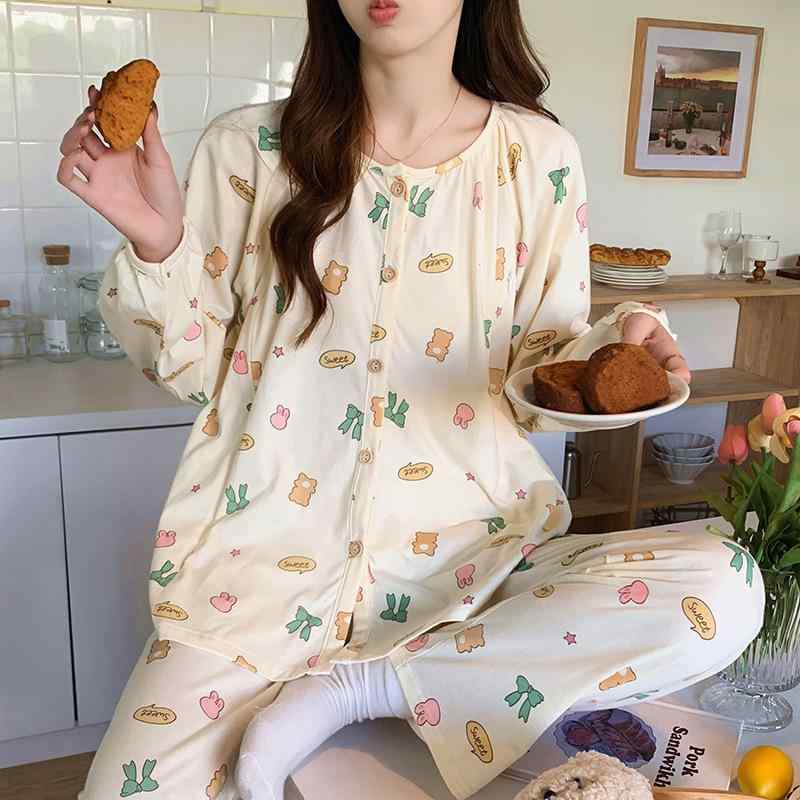 パジャマ レディース マタニティ 授乳服 春秋 綿100％ ルームウェア 産後 妊婦用 ...