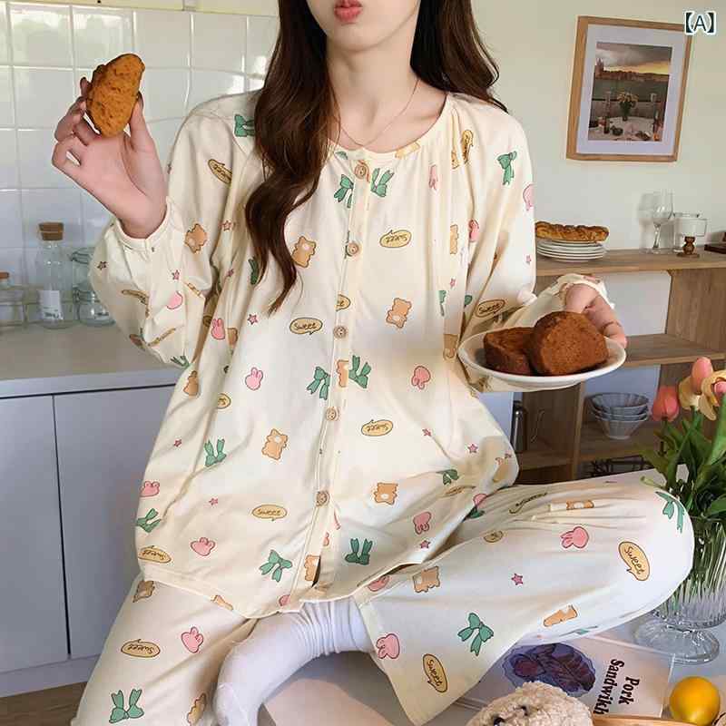 パジャマ レディース マタニティ 授乳服 春秋 綿100％ ルームウェア 産後 妊婦用 ...