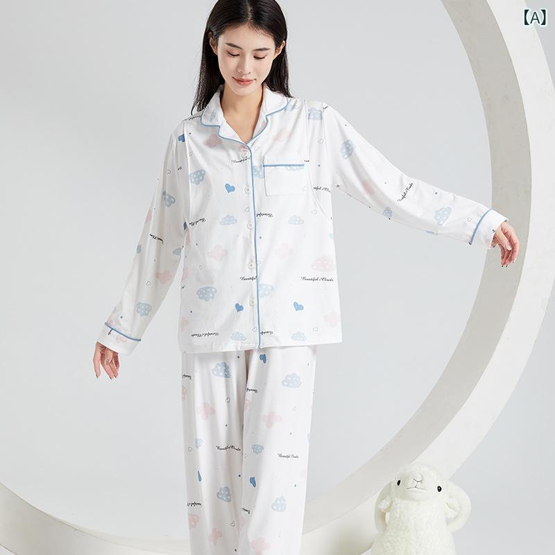マタニティパジャマ レディース 産後 夏物 モダール 綿 授乳服 薄手 ルームウェア ...
